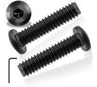 Pyroclasia M5 Bolts 25 Pcs M5 X 25 mm Flat Head Allen Bolts 304 Stainless Steel Black Furniture Screw Long Bolt Fully Thread with Hex Key for Furniture Assembly Machinery Industry