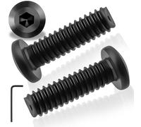 Pyroclasia M5 Bolts 30 Pcs M5 X 20 mm Flat Head Allen Bolts 304 Stainless Steel Black Furniture Screw Long Bolt Fully Thread with Hex Key for Furniture Assembly Machinery Industry