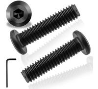 Pyroclasia M6 Bolts 20 Pcs M6 X 30 mm Flat Head Allen Bolts 304 Stainless Steel Black Furniture Screw Long Bolt Fully Thread with Hex Key for Furniture Assembly Machinery Industry