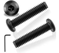 Pyroclasia M6 Bolts 20 Pcs M6 X 35 mm Flat Head Allen Bolts 304 Stainless Steel Black Furniture Screw Long Bolt Fully Thread with Hex Key for Furniture Assembly Machinery Industry