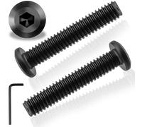 Pyroclasia M6 Bolts 20 Pcs M6 X 40 mm Flat Head Allen Bolts 304 Stainless Steel Black Furniture Screw Long Bolt Fully Thread with Hex Key for Furniture Assembly Machinery Industry