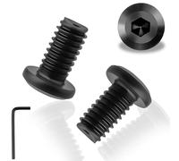 Pyroclasia M6 Bolts 30 Pcs M6 X 12 mm Flat Head Allen Bolts 304 Stainless Steel Black Furniture Screw Long Bolt Fully Thread with Hex Key for Furniture Assembly Machinery Industry