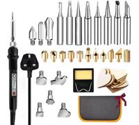Pyrography Wood Burning Kit, 45-in-1 Wood Burning Set, Engraving Craft Set with Pyrograph Basics and 80W Adjustable Temperature Pyrography Soldring Iron Tool