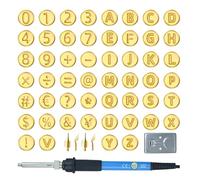 Pyrography Wood Burning Tools - Wood Burner Set with Letter Stamps | Pen with Adjustable Temperature, Alphabet Number Templates for Beginners Embossed Engraving