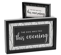 PYROH Dog Fed Reminder Sign - Countertop Design Solid Wood - Did You Feed The...?