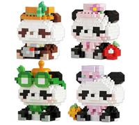 PyrrlicToy Animal Building Blocks 4 Pieces Mini Animal Construction Panda Micro Buildings Bricks Series Animalis Cute Building Blocks for Adults and Children