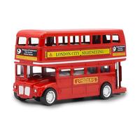 PyrrlicToy Bus Toy Double Decker, Bus Double Decker Red Models Toy, 1:64 Scale Pull-Back Car,Models Pull Back City Car Accessories for Kids