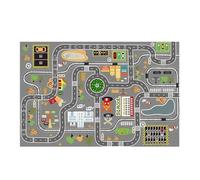 PyrrlicToy Car Play Mat Kids Road Mat for Toy Cars Interactive Play Carpet Non-Slip Car Rug Play Mat 80 x 120 cm Grey
