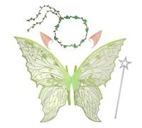 PyrrlicToy Fairy Wings, Fairy Wings for Girls Women,Angel Costume Accessories, Angel Princess Fancy Dress Up Costumes for Party Cosplay(Green)-4Pcs