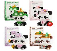 PyrrlicToy Panda Mini Building Blocks Set 4PCS Pandas Micro Blocks Set Panda Gift for Adults Cute Animal Micro Building Blocks Suit for 14+ Years Old