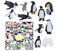PyrrlicToy Penguin Sculpture,Cute Penguin Stickers,Simulated Penguins Model Ornament,Suitable for Home Decoration and Birthday Gifts-11Pcs