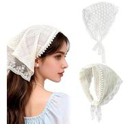 PYRUVAE 2 Pieces Women's Bandana Headbands Triangle Hair Scarf for Women Triangular Lace Girl Summer Headband Headwear Headband Scarf Boho Bandanas for Long Short Straight and Curly Hair