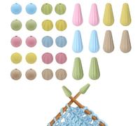 PYRUVAE 30 Pcs Knitting Needle Holders, Colorful Crochet Hooks Silicone Knitting Needle Holders, Knitting Accessories, DIY Knitting Accessories, Stitch Protector