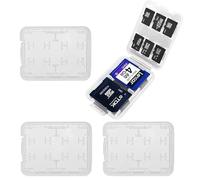 PYRUVAE 4 Pieces SD Card Case, 20 Pieces Transparent Plastic Memory Card Holder, Plastic Case for Micro SD TF SIM and CF Cards