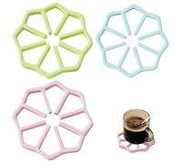 PYRUVAE Set of 3 Trivets for Hot Pots and Pans Heat Resistant Silicone Extra Thick Non-Slip BPA Free Non-Slip Teapot Pan Trivet Pot