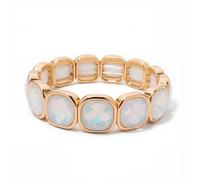 PYRWSM 15mm Crystal Beaded Bracelet For Women - Handmade Elastic Bangle With Shiny Rhinestones