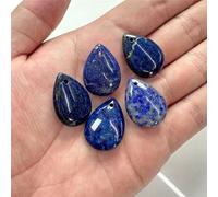 PYRWSM 18X25MM Smooth Natural Blue Apatite Pink Quartz Lapis Lazuli Water Drop Pendant