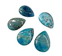 PYRWSM 18X25MM Smooth Natural Blue Apatite Pink Quartz Lapis Lazuli Water Drop Pendant