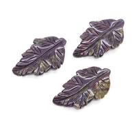 PYRWSM 40mm Leaf-Shaped Amethyst Stone With Hole, Natural Crystal For DIY Jewelry Making, Christmas Birthday Party Decoration Gift