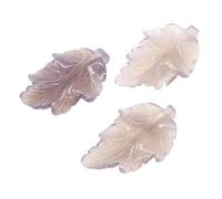 PYRWSM 40mm Leaf-Shaped Amethyst Stone With Hole, Natural Crystal For DIY Jewelry Making, Christmas Birthday Party Decoration Gift