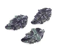 PYRWSM 40mm Leaf-Shaped Amethyst Stone With Hole, Natural Crystal For DIY Jewelry Making, Christmas Birthday Party Decoration Gift