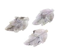 PYRWSM 40mm Leaf-Shaped Amethyst Stone With Hole, Natural Crystal For DIY Jewelry Making, Christmas Birthday Party Decoration Gift