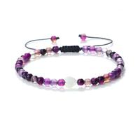 PYRWSM 4mm Natural Freshwater White Heart Shell Beads Bracelet, Mini Mother Of Pearl Beads Adjustable Charm Bracelet For Women And Men