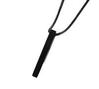 PYRWSM 5mm Pillar Necklace For Men Women, Stainless Steel 3D Bar Pendant, Minimalist Simple Casual Unisex Neck Collar