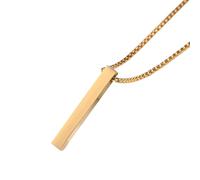 PYRWSM 5mm Pillar Necklace For Men Women, Stainless Steel 3D Bar Pendant, Minimalist Simple Casual Unisex Neck Collar