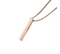 PYRWSM 5mm Pillar Necklace For Men Women, Stainless Steel 3D Bar Pendant, Minimalist Simple Casual Unisex Neck Collar
