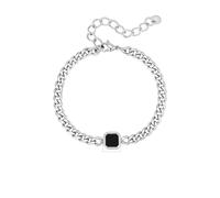 PYRWSM 5mm Width Adjustable Chain Bracelet For Men, Stainless Steel Acrylic Six-Sided Polished