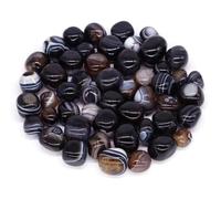 PYRWSM 5pcs Natural Tumbled Chiastolite Stone Mineral Specimen, 10-35mm Size Range For Home Aquarium Garden Decoration Craft