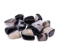 PYRWSM 5pcs Natural Tumbled Chiastolite Stone Mineral Specimen, 10-35mm Size Range For Home Aquarium Garden Decoration Craft
