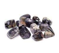 PYRWSM 5pcs Natural Tumbled Chiastolite Stone Mineral Specimen, 10-35mm Size Range For Home Aquarium Garden Decoration Craft