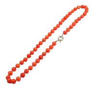 PYRWSM 8-9mm Brilliant Orange Natural Coral Pendant Necklace, Handmade Rope Collar Chokers, Elegant Casual Jewelry Gifts For Women Female,Brilliant Orange,19.69 Inches