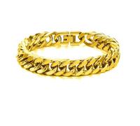 PYRWSM 8mm/12mm Bold Heavy Stainless Steel Cuban Bracelets For Men,Oxidized Metal Wristband,Punk Rock Chain Bracelet