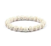 PYRWSM 8mm Natural Tiger Eye Lava Stone Elastic Bracelet, Classic Unisex Beaded Bangle For Men And Women