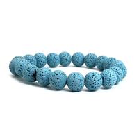 PYRWSM 8mm Natural Volcanic Stone Beads Bracelets Men Bracelet Aromatherapy Essential Oil Diffuser Bangle For Women,blue,21cm