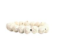 PYRWSM 8mm Natural Volcanic Stone Beads Bracelets Men Bracelet Aromatherapy Essential Oil Diffuser Bangle For Women,white,21cm