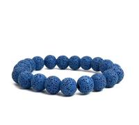 PYRWSM 8mm Natural Volcanic Stone Beads Bracelets Men Bracelet Aromatherapy Essential Oil Diffuser Bangle For Women,blue 1,19cm
