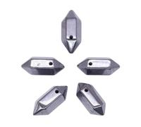 PYRWSM 8x20mm Double Pointed Hexagonal Natural Crystal, Drilled Hole, For DIY Jewelry Making, Pendant Craft, Mineral Specimen 1pc