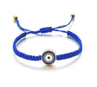 PYRWSM Adjustable Friendship Bracelet, Pink Rope With Evil Eye & Enamel Beads, Turkish Greek Style Couple Hand