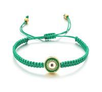 PYRWSM Adjustable Friendship Bracelet, Pink Rope With Evil Eye & Enamel Beads, Turkish Greek Style Couple Hand