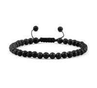 PYRWSM Adjustable Mini Natural Stone Lava Tiger Eye Beaded Bracelets & Bangle For Women Men Beads Braided Bracelet