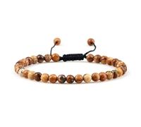PYRWSM Adjustable Mini Natural Stone Lava Tiger Eye Beaded Bracelets & Bangle For Women Men Beads Braided Bracelet