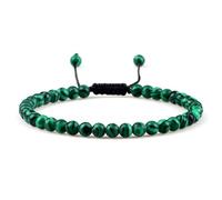 PYRWSM Adjustable Mini Natural Stone Lava Tiger Eye Beaded Bracelets & Bangle For Women Men Beads Braided Bracelet