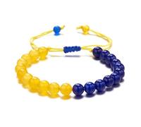 PYRWSM Beaded Bracelet Men Women Handmade Braided Rope Braclet Adjustable Ukrainian Braslet Lapis Lazuli Brazalete