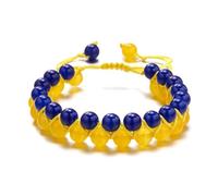 PYRWSM Beaded Bracelet Men Women Handmade Braided Rope Braclet Adjustable Ukrainian Braslet Lapis Lazuli Brazalete