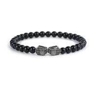 PYRWSM Bracelet Vintage Creative Hand Prayer Healing Beaded Braclet Lava Obsidian Stone Charm Braslet