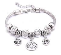 PYRWSM Charm Bracelet & Bangles Jewelry White Butterfly Crown Beads Bracelets Brands Bracelets Fit Women